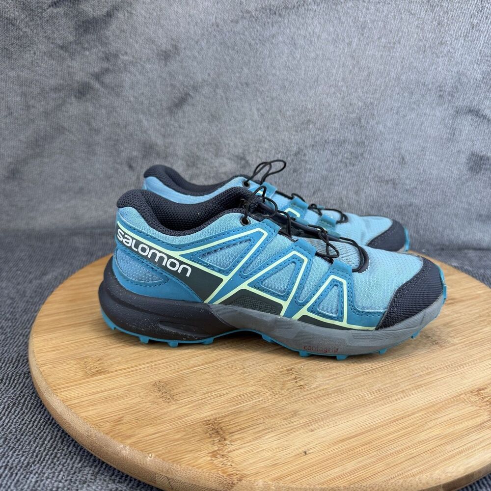 Salomon Speedcross Shoes Boys Size 1 Blue Mesh Trail Running Athletic Sneakers